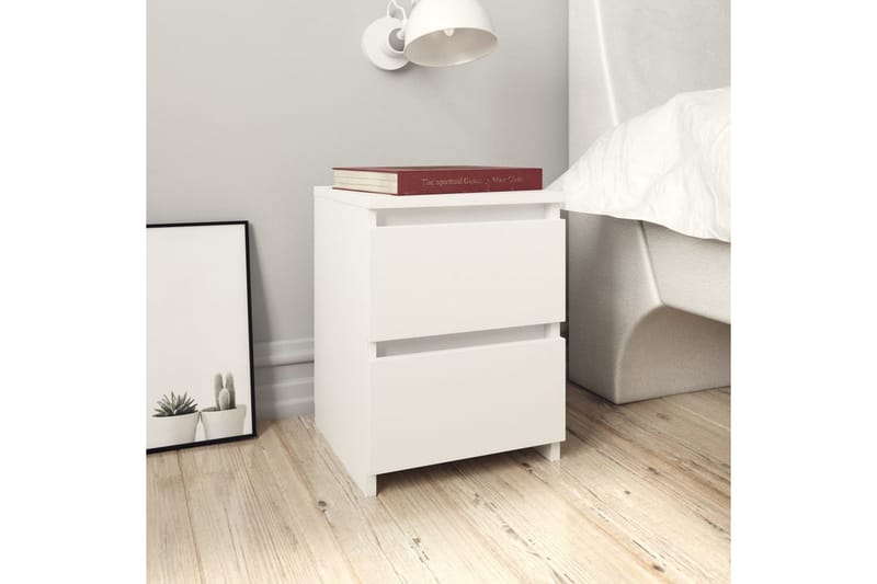 Sängbord vit 30x30x40 cm spånskiva - Vit - Sängbord & nattduksbord