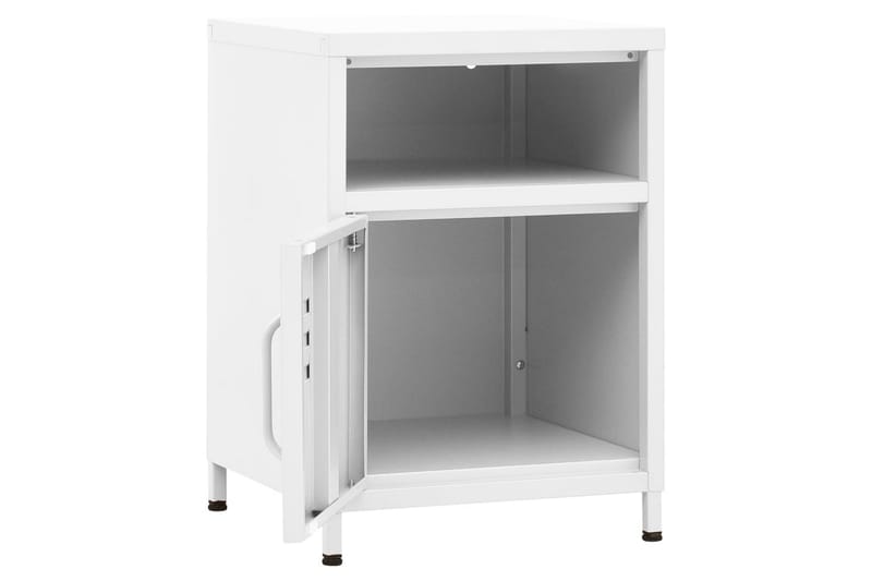 Sängbord vit 35x35x51 cm stål - Vit - Möbler - Bord & matgrupper - Avlastningsbord - Sängbord & nattduksbord