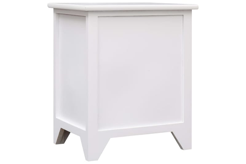 Sängbord vit 38x28x45 cm paulownia - Vit - Möbler - Bord & matgrupper - Avlastningsbord - Sängbord & nattduksbord