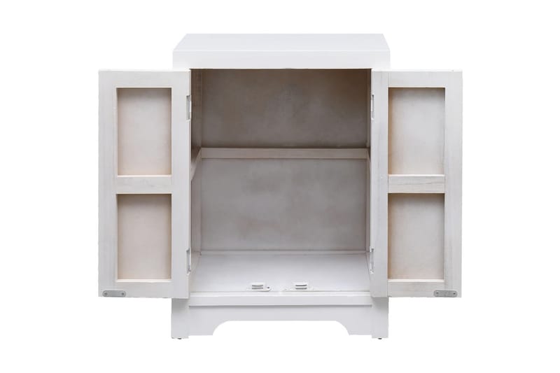 Sängbord vit 38x28x52 cm paulownia - Vit - Möbler - Bord & matgrupper - Avlastningsbord - Sängbord & nattduksbord