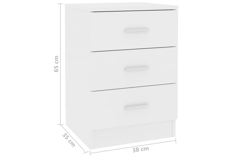 Sängbord vit 38x35x56 cm spånskiva - Vit - Möbler - Bord & matgrupper - Avlastningsbord - Sängbord & nattduksbord