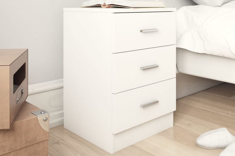 Sängbord vit 38x35x56 cm spånskiva - Vit - Möbler - Bord & matgrupper - Avlastningsbord - Sängbord & nattduksbord