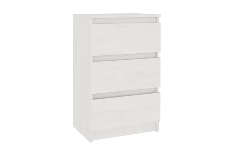 Sängbord vit 40x29,5x64 cm massiv furu - Vit - Möbler - Bord & matgrupper - Avlastningsbord - Sängbord & nattduksbord