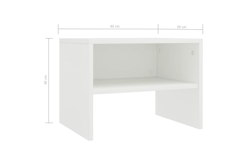 Sängbord vit 40x30x30 cm spånskiva - Vit - Möbler - Bord & matgrupper - Avlastningsbord - Sängbord & nattduksbord