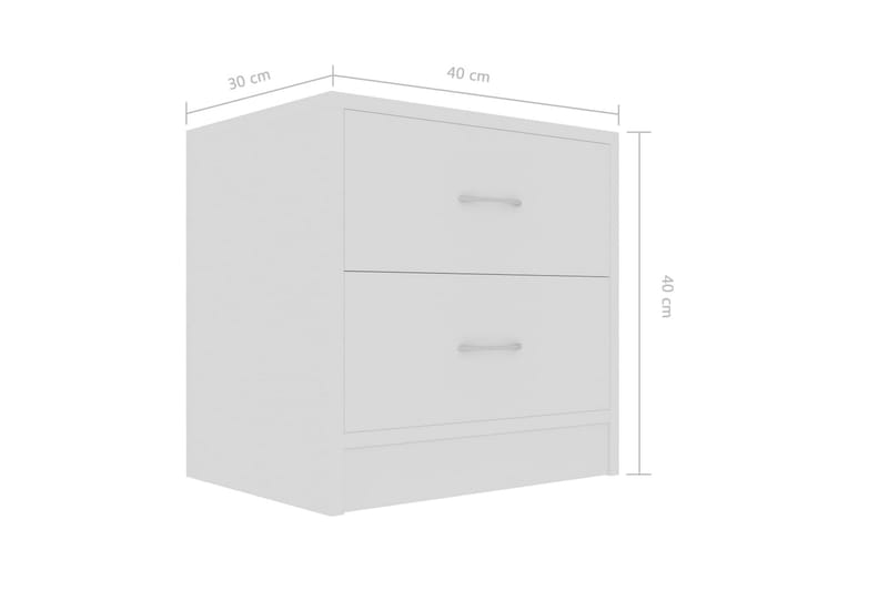 Sängbord vit 40x30x40 cm spånskiva - Vit - Möbler - Bord & matgrupper - Avlastningsbord - Sängbord & nattduksbord