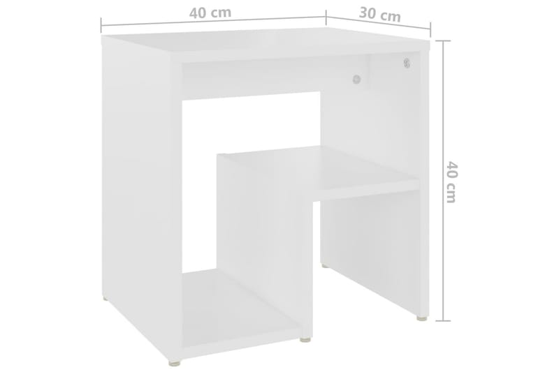 Sängbord vit 40x30x40 cm spånskiva - Vit - Möbler - Bord & matgrupper - Avlastningsbord - Sängbord & nattduksbord