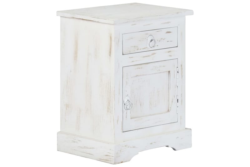 Sängbord vit 40x30x50 cm massivt mangoträ - Vit - Möbler - Bord & matgrupper - Avlastningsbord - Sängbord & nattduksbord