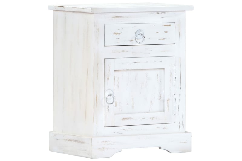 Sängbord vit 40x30x50 cm massivt mangoträ - Vit - Möbler - Bord & matgrupper - Avlastningsbord - Sängbord & nattduksbord