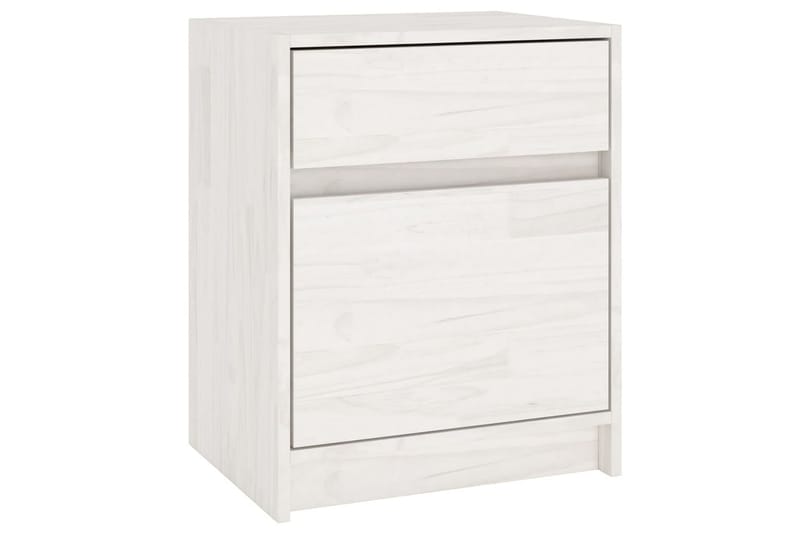 Sängbord vit 40x31x50 cm massiv furu - Vit - Möbler - Bord & matgrupper - Avlastningsbord - Sängbord & nattduksbord