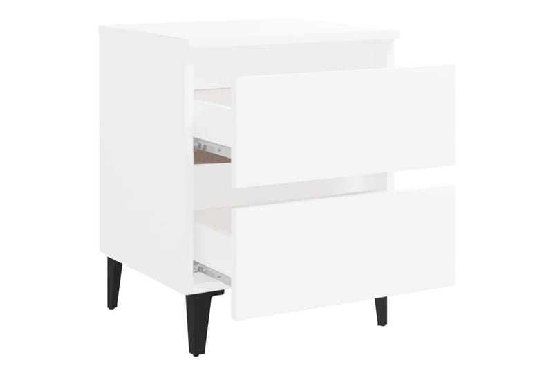 Sängbord vit 40x35x50 cm spånskiva - Vit - Sängbord & nattduksbord
