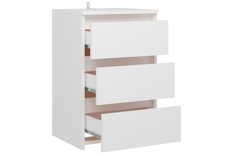 Sängbord vit 40x35x62,5 cm spånskiva - Vit - Sängbord & nattduksbord