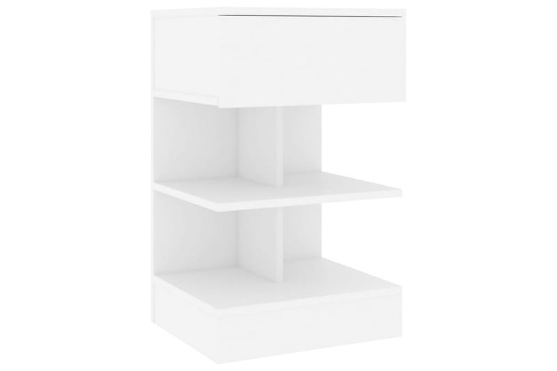Sängbord vit 40x35x65 cm spånskiva - Vit - Sängbord & nattduksbord