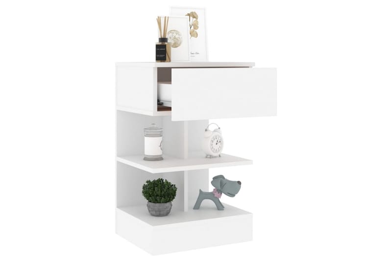 Sängbord vit 40x35x65 cm spånskiva - Vit - Möbler - Bord & matgrupper - Avlastningsbord - Sängbord & nattduksbord