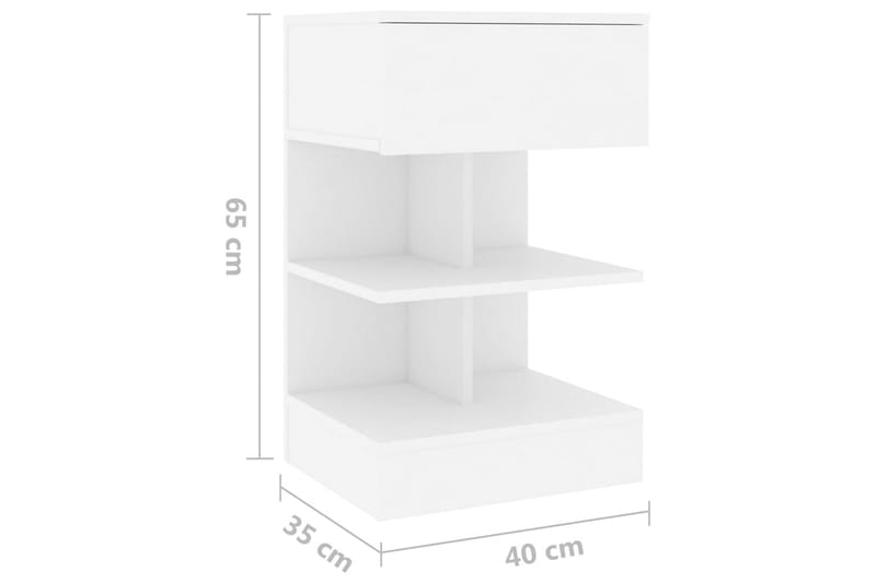 Sängbord vit 40x35x65 cm spånskiva - Vit - Möbler - Bord & matgrupper - Avlastningsbord - Sängbord & nattduksbord