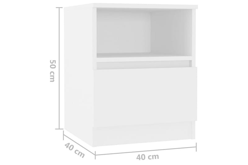 Sängbord vit 40x40x50 cm spånskiva - Vit - Sängbord & nattduksbord