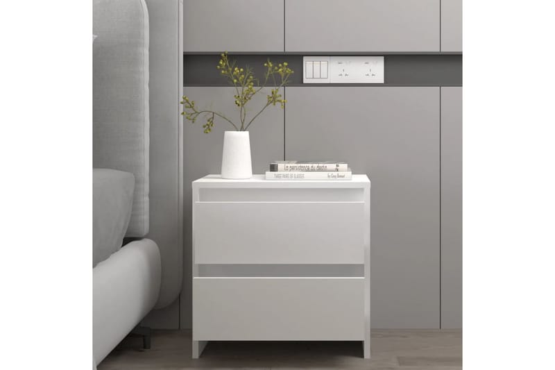 Sängbord vit 45x34,5x44,5 cm spånskiva - Vit - Möbler - Bord & matgrupper - Avlastningsbord - Sängbord & nattduksbord