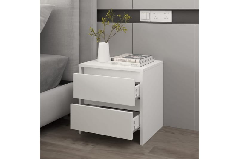 Sängbord vit 45x34,5x44,5 cm spånskiva - Vit - Möbler - Bord & matgrupper - Avlastningsbord - Sängbord & nattduksbord