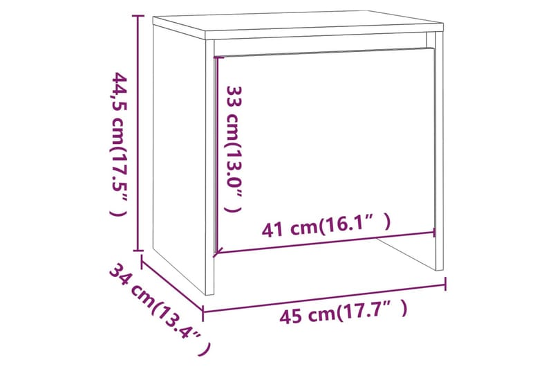 Sängbord vit 45x34x44,5 cm spånskiva - Vit - Möbler - Bord & matgrupper - Avlastningsbord - Sängbord & nattduksbord