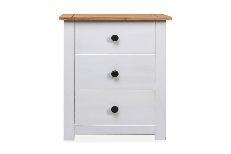 Sängbord vit 46x40x57 cm furu panama - Vit - Möbler - Bord & matgrupper - Avlastningsbord - Sängbord & nattduksbord