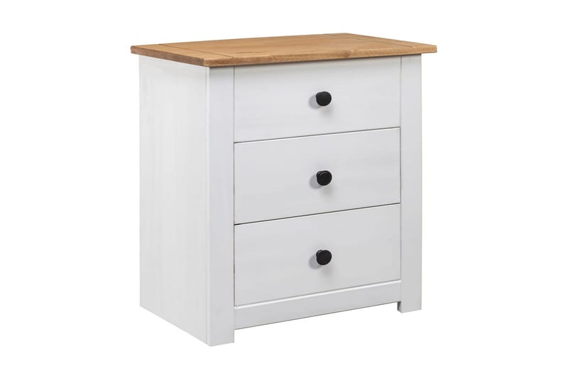 Sängbord vit 46x40x57 cm furu panama - Vit - Möbler - Bord & matgrupper - Avlastningsbord - Sängbord & nattduksbord