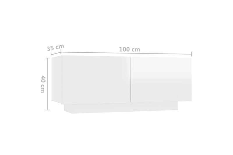 Sängbord vit högglans 100x35x40 cm spånskiva - Vit - Sängbord & nattduksbord