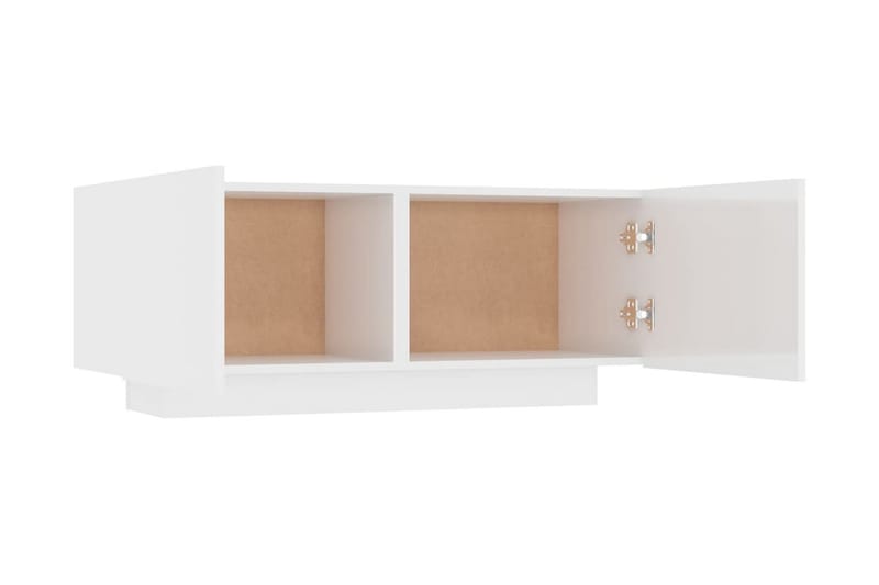 Sängbord vit högglans 100x35x40 cm spånskiva - Vit - Sängbord & nattduksbord