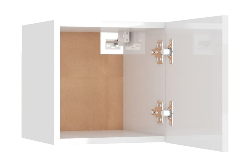 Sängbord vit högglans 30,5x30x30 cm spånskiva - Vit - Sängbord & nattduksbord