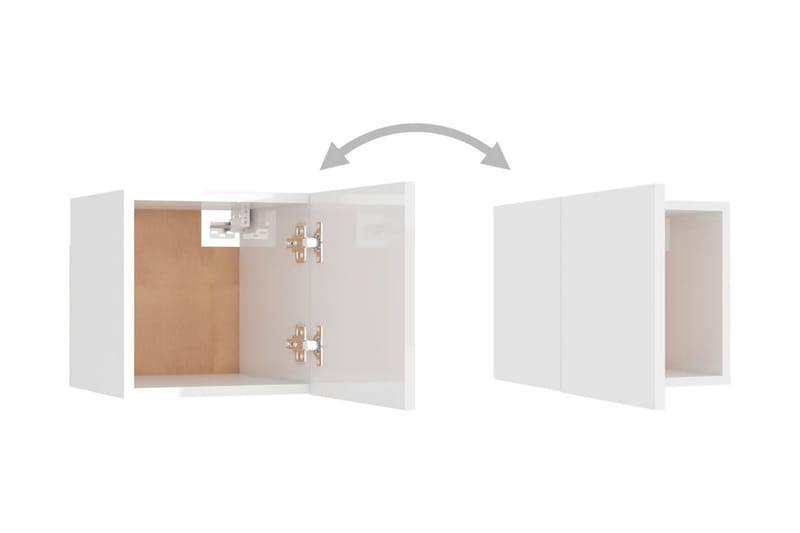Sängbord vit högglans 30,5x30x30 cm spånskiva - Vit - Möbler - Bord & matgrupper - Avlastningsbord - Sängbord & nattduksbord