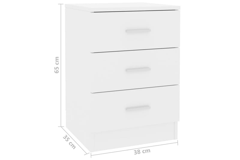 Sängbord vit högglans 38x35x56 cm spånskiva - Vit - Möbler - Bord & matgrupper - Avlastningsbord - Sängbord & nattduksbord