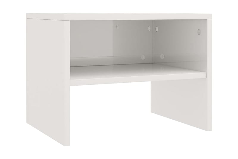 Sängbord vit högglans 40x30x30 cm spånskiva - Vit - Sängbord & nattduksbord