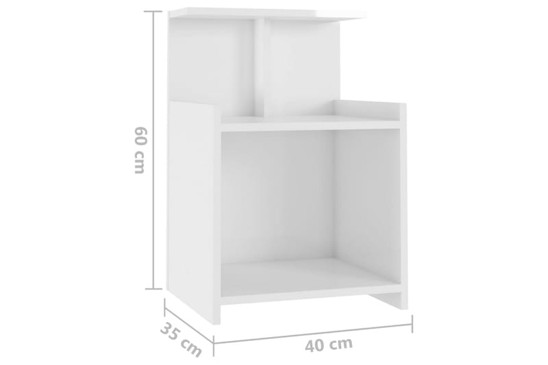 Sängbord vit högglans 40x35x60 cm spånskiva - Vit - Möbler - Bord & matgrupper - Avlastningsbord - Sängbord & nattduksbord