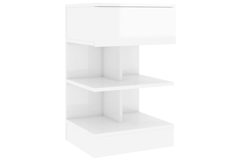 Sängbord vit högglans 40x35x65 cm spånskiva - Vit - Möbler - Bord & matgrupper - Avlastningsbord - Sängbord & nattduksbord