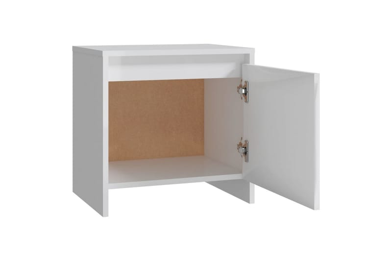 Sängbord vit högglans 45x34x44,5 cm spånskiva - Vit - Sängbord & nattduksbord