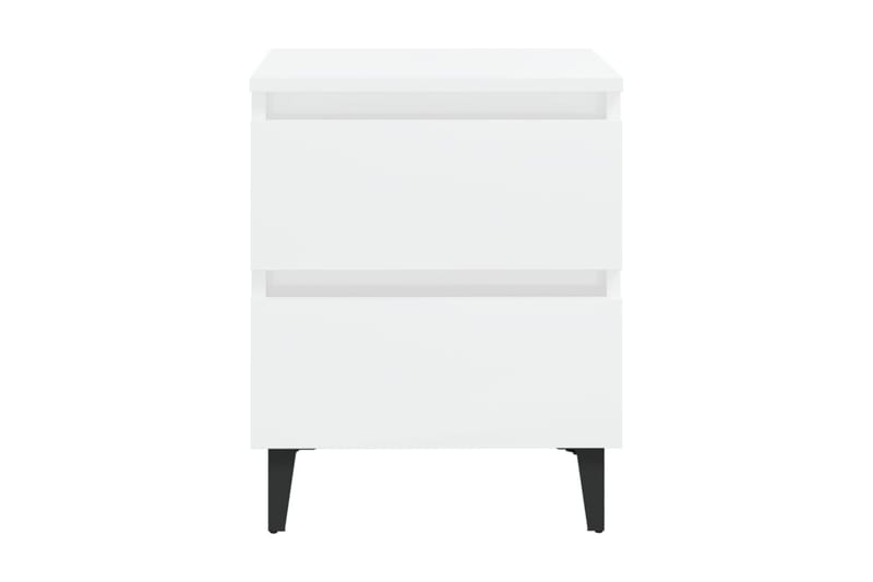 Sängbord vit höglans 40x35x50 cm spånskiva - Vit - Sängbord & nattduksbord