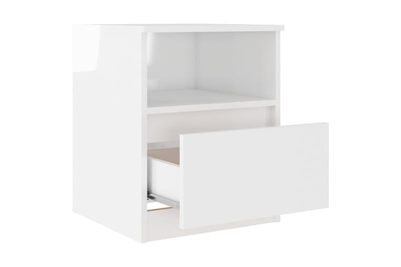 Sängbord vit höglans 40x40x50 cm spånskiva - Vit - Möbler - Bord & matgrupper - Avlastningsbord - Sängbord & nattduksbord