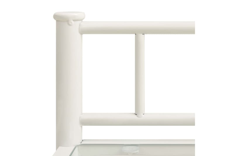 Sängbord vit och transparent 45x34x60,5 cm metall och glas - Vit - Möbler - Bord & matgrupper - Avlastningsbord - Sängbord & nattduksbord