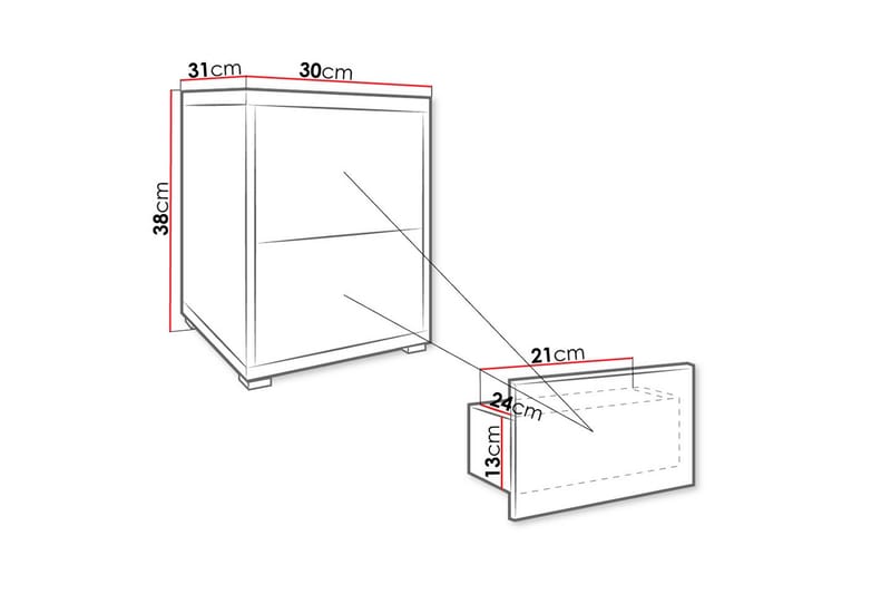 Sängbord - Vit - Möbler - Bord & matgrupper - Avlastningsbord - Sängbord & nattduksbord