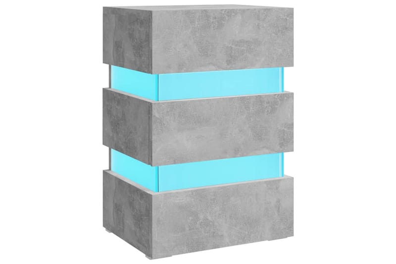 Sängskåp LED betonggrå 45x35x67 cm spånskiva - Grå - Möbler - Bord & matgrupper - Avlastningsbord - Sängbord & nattduksbord