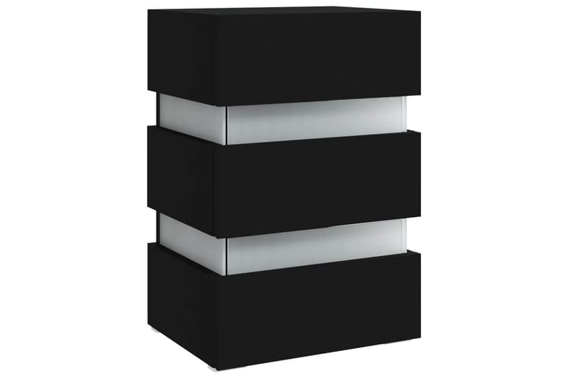 Sängskåp LED svart 45x35x67 cm spånskiva - Svart - Möbler - Bord & matgrupper - Avlastningsbord - Sängbord & nattduksbord