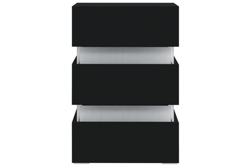 Sängskåp LED svart 45x35x67 cm spånskiva - Svart - Möbler - Bord & matgrupper - Avlastningsbord - Sängbord & nattduksbord