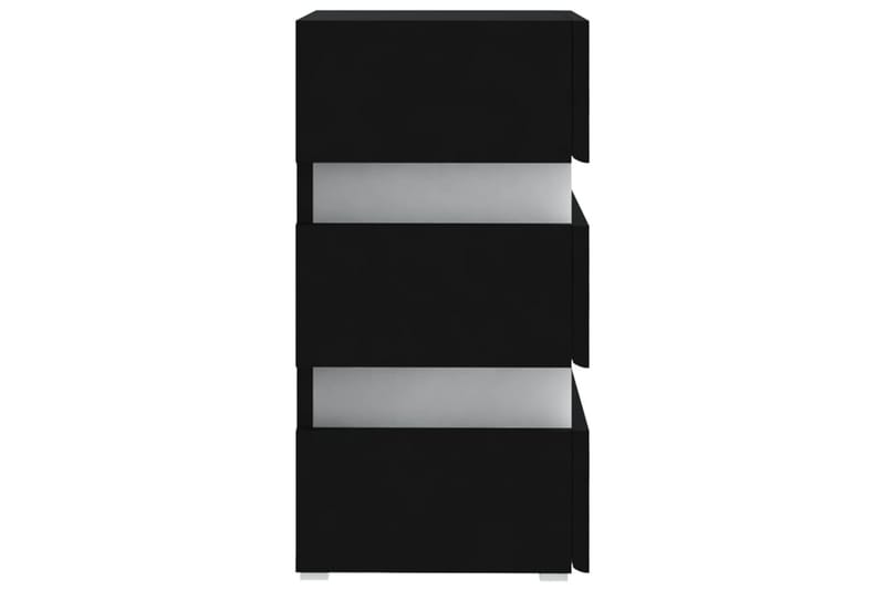 Sängskåp LED svart 45x35x67 cm spånskiva - Svart - Möbler - Bord & matgrupper - Avlastningsbord - Sängbord & nattduksbord