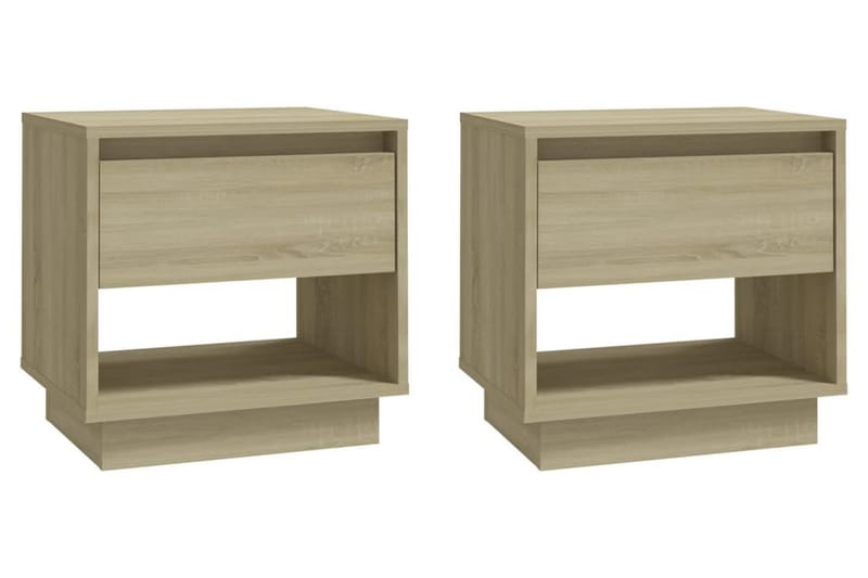 Sängskåp sonoma-ek 2 st 45x34x44 cm spånskiva - Beige - Möbler - Bord & matgrupper - Avlastningsbord - Sängbord & nattduksbord