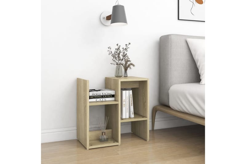 Sängskåp sonoma-ek 50x30x51,5 cm spånskiva - Brun - Möbler - Bord & matgrupper - Avlastningsbord - Sängbord & nattduksbord