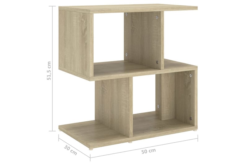 Sängskåp sonoma-ek 50x30x51,5 cm spånskiva - Brun - Möbler - Bord & matgrupper - Avlastningsbord - Sängbord & nattduksbord
