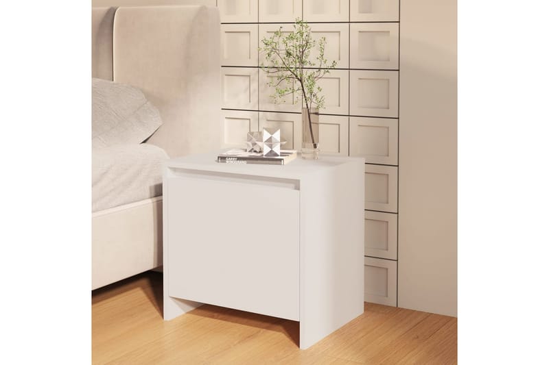Sängskåp vit 2 st 45x34x44,5 cm spånskiva - Vit - Möbler - Bord & matgrupper - Avlastningsbord - Sängbord & nattduksbord