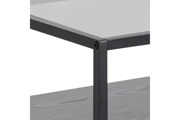 Sakila Sängbord 35 cm i Glas med Valnötsutseende, Förvaring med Låda - Svart - Möbler - Bord & matgrupper - Avlastningsbord - Sängbord & nattduksbord