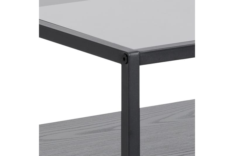 Sakila Sängbord 35 cm i Glas med Valnötsutseende, Förvaring med Låda - Svart - Möbler - Bord & matgrupper - Avlastningsbord - Sängbord & nattduksbord