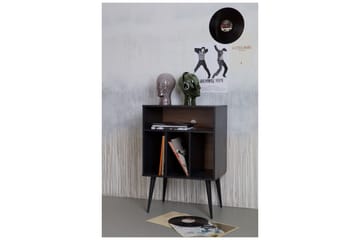 Seamas Sängbord 60 cm med Förvaring Hyllor - Valnöt/Svart - Möbler - Bord & matgrupper - Avlastningsbord - Sängbord & nattduksbord