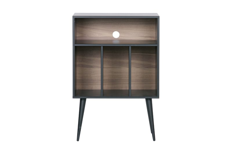 Seamas Sängbord 60 cm med Förvaring Hyllor - Valnöt/Svart - Möbler - Bord & matgrupper - Avlastningsbord - Sängbord & nattduksbord