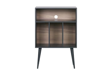 Seamas Sängbord 60 cm med Förvaring Hyllor - Valnöt/Svart - Möbler - Bord & matgrupper - Avlastningsbord - Sängbord & nattduksbord